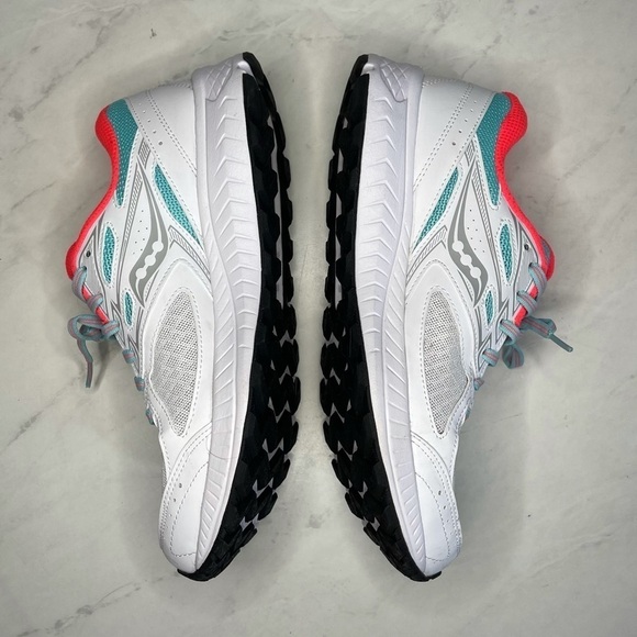 Saucony Cohesion 13 Women’s White Pink Blue Running Shoes Size 9 - Picture 3 of 8